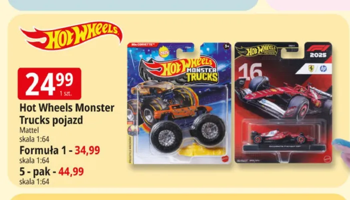 Hot Wheels Monster Trucks pojazd Mattel promocja w Leclerc