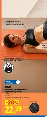 Biustonosz sportowy damski CRIVIT z wysokim wsparciem promocja w Lidl