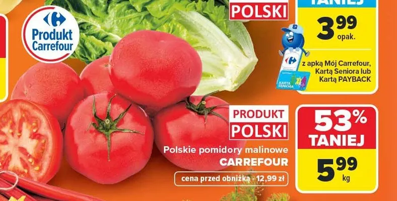Pomidory malinowe Carrefour Polskie promocja w Carrefour