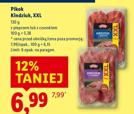 Kindziuk, XXL z pieprzem lub z czosnkiem promocja w Lidl