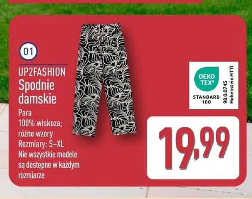 Spodnie damskie UP2FASHION promocja w Aldi