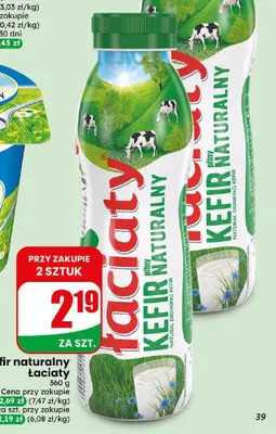 Kefir naturalny Łaciaty promocja w Dino