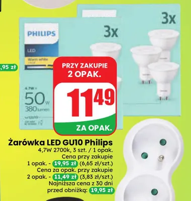 Żarówka LED GU10 Philips promocja w Dino