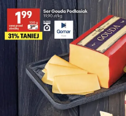 Ser gouda Podlasiak promocja w Delikatesy Centrum