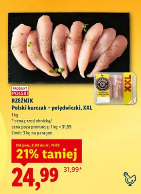 Kurczak - polędwiczki, XXL promocja w Lidl