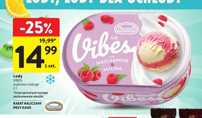 Lody Koral Vibes Mascarpone & Malina promocja w Intermarche