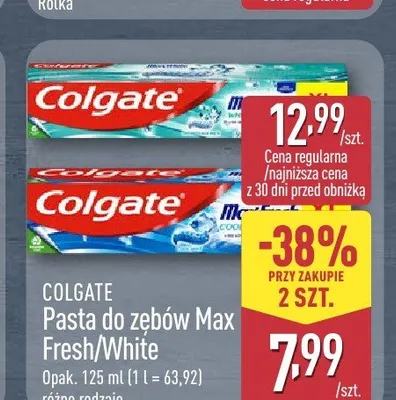 Pasta do zębów Max Fresh COLGATE promocja w Aldi