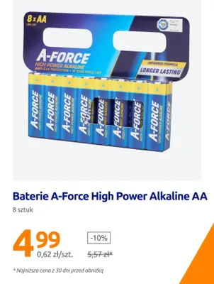 Baterie A-Force High Power Alkaline AA 8-pak promocja w Action