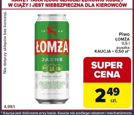 Piwo jasne Łomża promocja w Globi