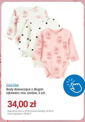 Body dziewczęce z długim rękawem Cool Club 3-pak promocja w Smyk