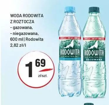 Woda Rodowita z Roztocza gazowana promocja w Sedal