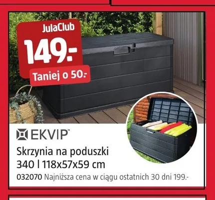 Skrzynia na poduszki Ekvip 340 l promocja w Jula