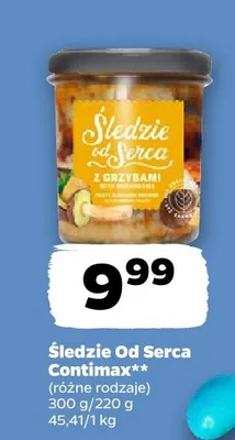 Śledzie od Serca, różne rodzaje Contimax promocja w Netto