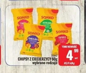 Chipsy z ciecierzycy Sonko promocja w Tomi Markt