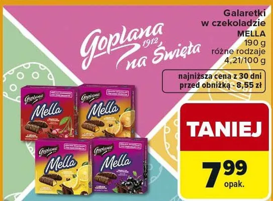 Galaretki w czekoladzie Mella różne rodzaje promocja w Carrefour