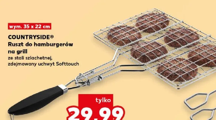 Ruszt do hamburgerów na grill ze stali szlachetnej Countryside promocja w Kaufland