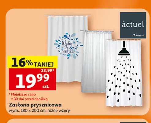 Zasłona prysznicowa Actuel promocja w Auchan