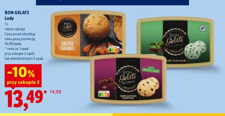 Lody Mint Flavour Bon Gelati promocja w Lidl