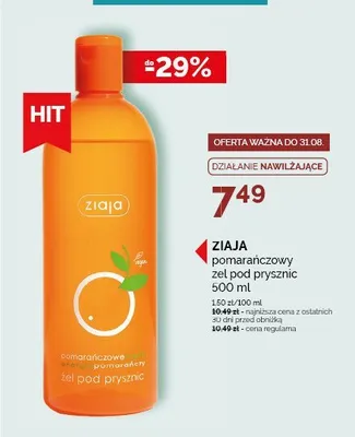 Żel pod prysznic Ziaja pomarańczowy promocja w Ziko Dermo