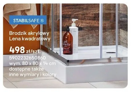 Brodzik akrylowy Schedpol Lena New kwadratowy promocja w Castorama