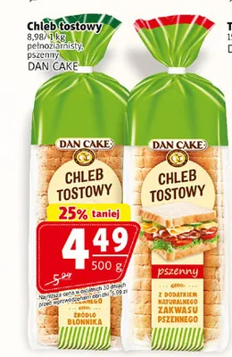 Chleb tostowy pełnoziarnisty Dan Cake promocja w Prim Market