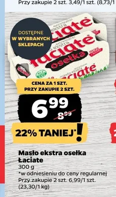 Masło ekstra osełka Łaciate promocja w Netto