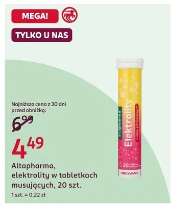 Elektrolity w tabletkach musujących promocja w Rossmann
