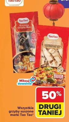 Grzyby suszone Mun Tao Tao promocja w Carrefour