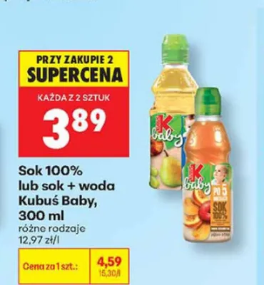 Sok 100% Kubuś Baby promocja w Biedronka