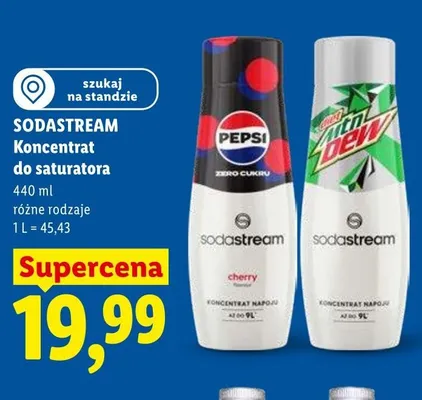 Koncentrat do saturatora Sodastream Pepsi Zero Cukru Cherry promocja w Lidl