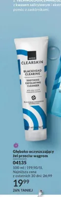 Głęboko oczyszczający żel przeciw wągrom Avon Clearskin Blackhead Clearing promocja w AVON