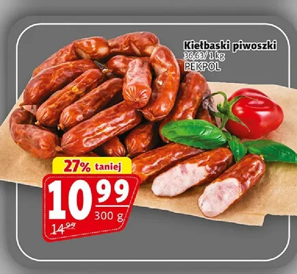 Kiełbaski piwoszki Pekpol promocja w Prim Market