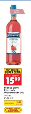 Wino bezalkoholowe Monte Santi Frizzante Watermelon 0% promocja w Biedronka