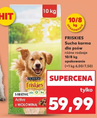 Sucha karma dla psów FRISKIES Active z wołowiną promocja w Kaufland