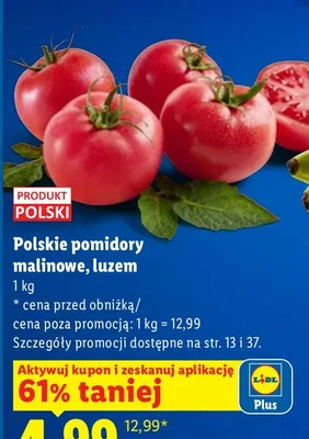 Polskie pomidory malinowe luzem promocja w Lidl