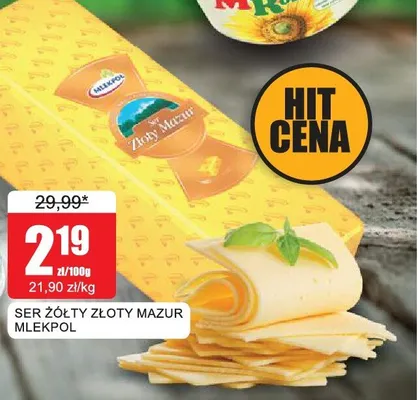 Ser żółty Złoty Mazur Mlekpol promocja w Bingo