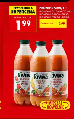 Nektar Riviva marchew-banan-jabłko promocja w Biedronka