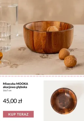 Miseczka akacjowa głęboka MOOKA 16x7 cm promocja w Homla