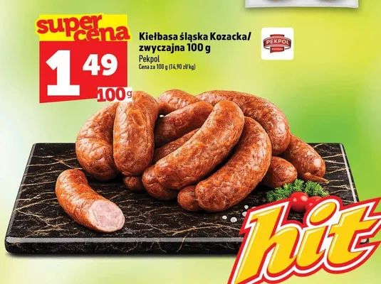 Kiełbasa śląska zwyczajna Pekpol promocja w TOPAZ