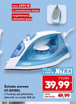 Żelazko parowe TRISTAR ST-8310KL z funkcją spryskiwania zbiornik na wodę 160 ml promocja w Kaufland