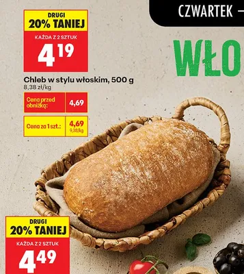 Chleb w stylu włoskim promocja w Biedronka