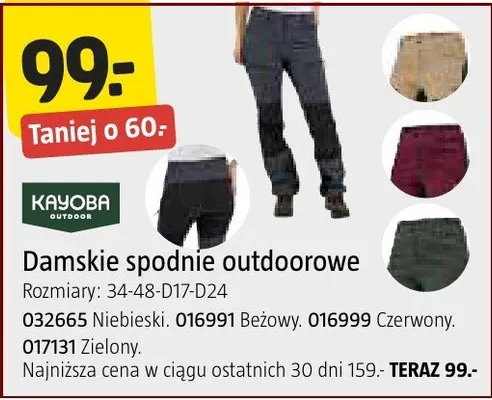 Spodnie damskie outdoorowe promocja w Jula