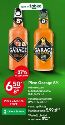 Piwo Garage Hardcore Grapefruit Hurricane promocja w Żabka