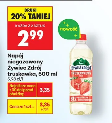 Napój niegazowany truskawka promocja w Biedronka