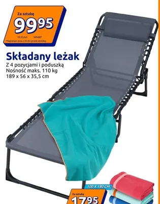 Składany leżak promocja w Action