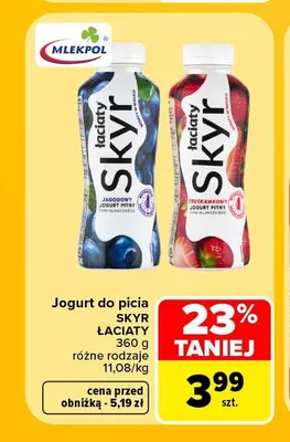 Jogurt do picia Skyr Łaciate truskawkowy promocja w Carrefour