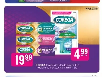 Tabletki do czyszczenia protez Corega 3 minuty promocja w Drogerie Jasmin