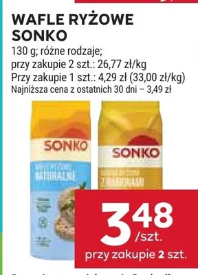 Wafle ryżowe różne rodzaje, przy zakupie 2 szt. promocja w Stokrotka