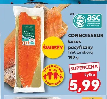 Łosoś pacyficzny filet ze skórą Connoisseur promocja w Kaufland
