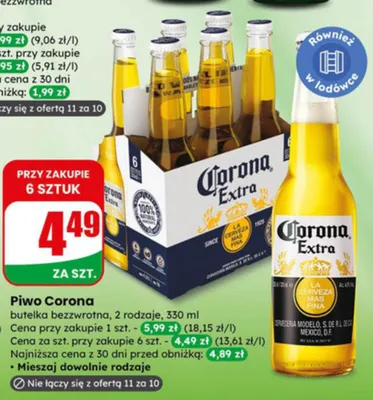 Piwo Corona Extra promocja w Dino